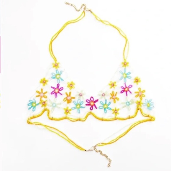 FLORAL BEADED BRA TOP - Picture 4 of 4